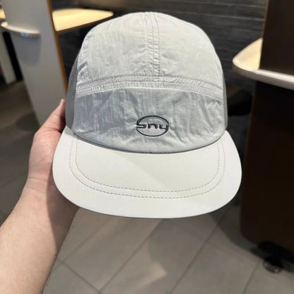 Korean Letter Embroidery Baseball Cap - Peaked Hat, Breathable Mesh Quick Drying UV Protection, Simple ins Style Lightweight
