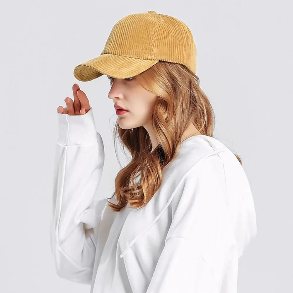 Unisex καπέλο μπέιζμπολ από κοτλέ, ρυθμιζόμενο καπέλο για τον ήλιο, καπέλο χιπ χοπ για άνδρες