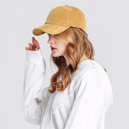 Unisex καπέλο μπέιζμπολ από κοτλέ, ρυθμιζόμενο καπέλο για τον ήλιο, καπέλο χιπ χοπ για άνδρες