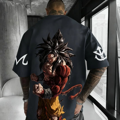 Tricou Dragon Ball Anime Super Saiyan 4 de vară pentru bărbați și femei, stil urban, lejer, casual, versatil, pentru părinți și copii