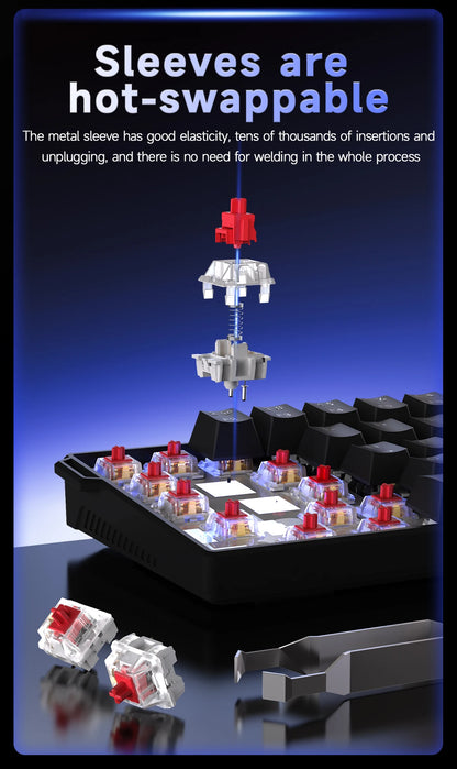 Ajazz NK61 Wired Mechanical Gaming Keyboard with full-key hot-swappable switches  RGB lighting effects 61 keys red switches