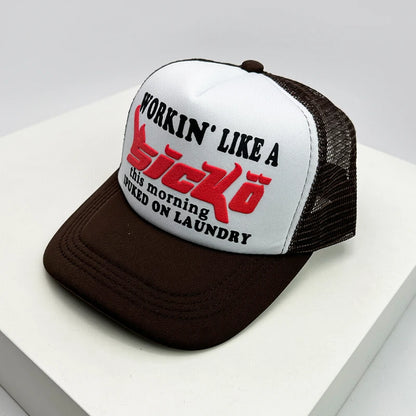 American Style Cruise Printed Anime New Letter Mesh Trucker Caps Sunshade Breathable Baseball Hats Men Women Versatile Fashion