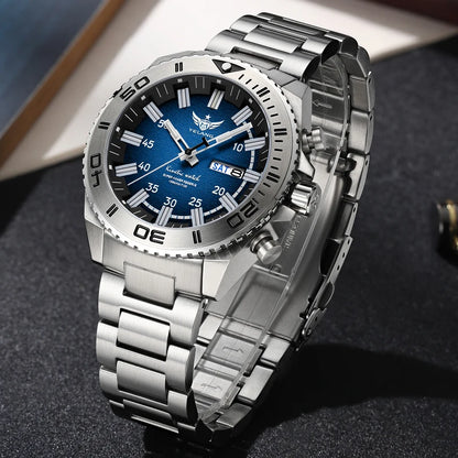 Yelang Watches V1035 44mm Men's Diving Watch Human Kinetic Energy Watch 100m Waterproof Watches Luminous Japan PX83 Sapphire