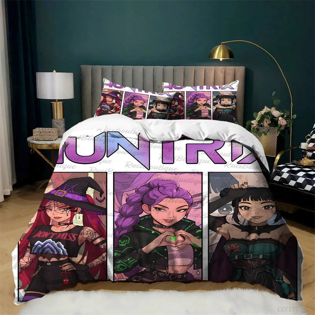 KPop Bedding påslakanset, 3 delar, lätt och mjukt påslakan i mikrofiber med dragkedja