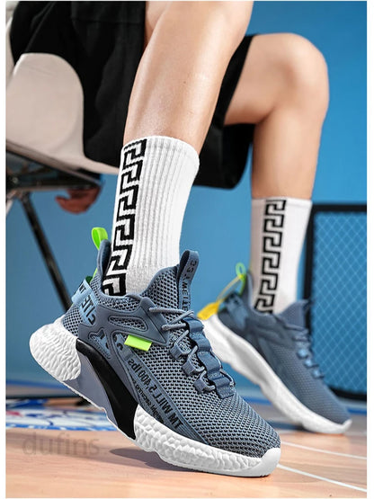 Scarpe da uomo nuove, sneakers, leggere, casual, alla moda, da corsa, elastiche, per il tempo libero, in rete, estive, sportive, da tennis, da passeggio, taglia