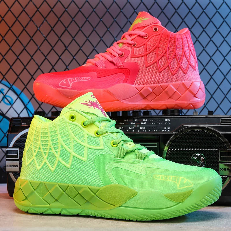The youth actual combat basketball shoe movement outdoor comfortable cushioning wear-resisting fashion breathable high quality