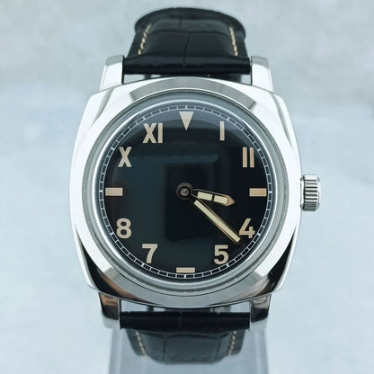 Zegarek męski 46 mm z ręcznym naciągiem, mechanizm Seagull ST3600, szkło szafirowe, wodoodporny, stal nierdzewna 316L, zegarek na zamówienie