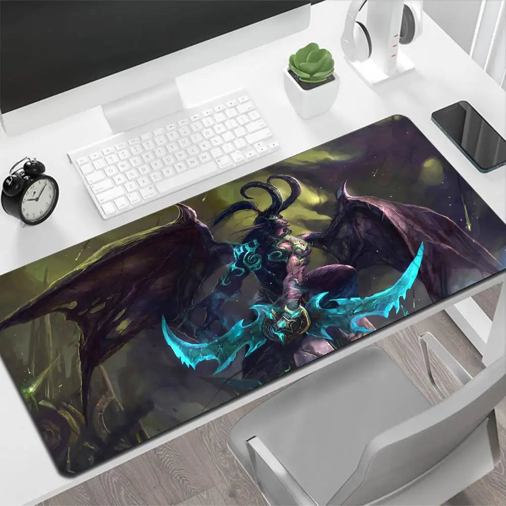 World of Warcraft Illidan stor musmatta, gamingmusmatta, PC-gamer, datormusmatta, stor musmatta XXL, matta, tangentbordsunderlägg