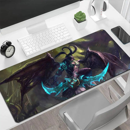 World of Warcraft Illidan stor musmatta, gamingmusmatta, PC-gamer, datormusmatta, stor musmatta XXL, matta, tangentbordsunderlägg