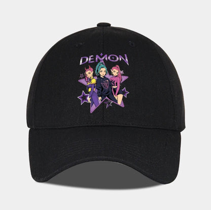 Demon Girl Group Cartoon Print Baseball Cap Men Women Y2K Streetwear  Adjustable Dad Hat Sun Hat
