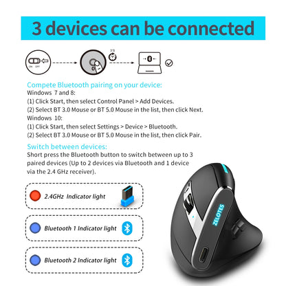 Lefon F33/F26C/F35B Trackball Mouse/Bluetooth Ergonomic Mouse 2.4G Wireless Rechargeable Rollerball Mice for PC Office Drawing