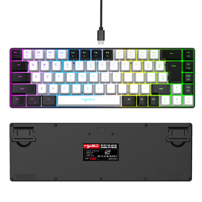 68 Keys Gaming Keyboard USB Wired RGB Gaming Keyboard with 20 Backlight Modes, Compact Mini Gaming Keyboard for Windows PC Laptop Desktop
