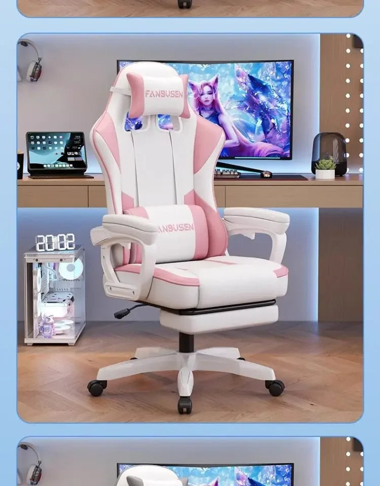 Chaise de jeu pour esports, chaise d'ordinateur pour la maison, confortable, ergonomique, inclinable, avec dossier réglable en hauteur, idéale pour les dortoirs.