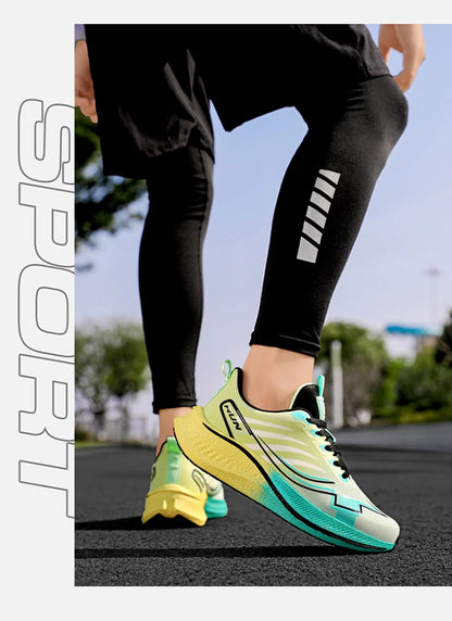 Men's Cushioning Running Shoes with Carbon Plate Marathon Women Lightweight Casual Sneakers for Jogging Workout Fitness Exercise