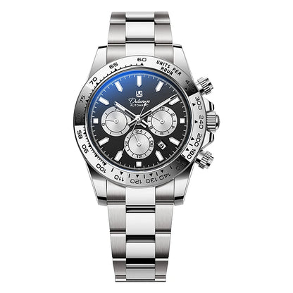 2026 NEW Automatic Mechanical Watch Man Silver Business Casual 3ATM Waterproof Multi-functional Men's Watches
