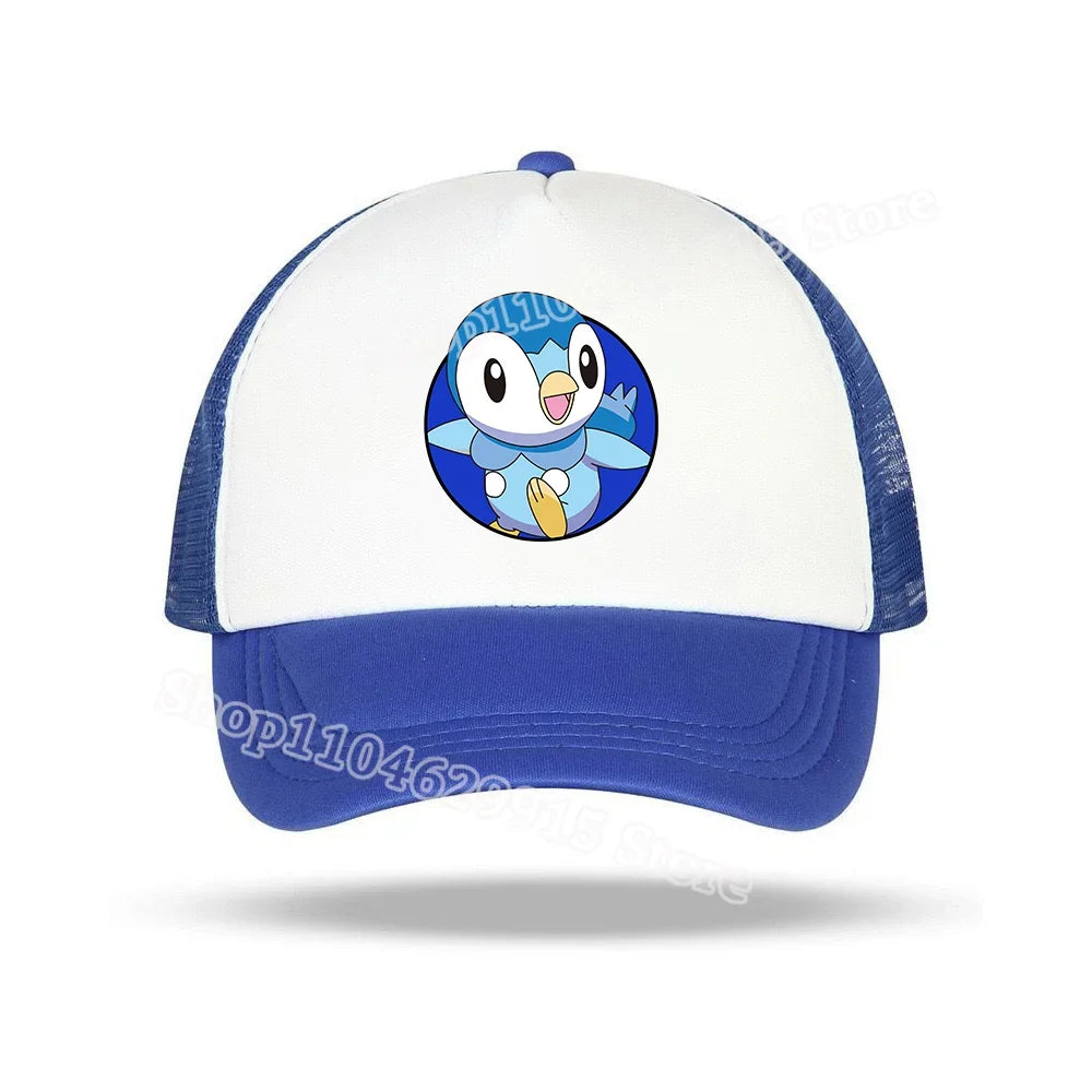 Pokemons Baseball Cap Cartoon Anime Charmander Pikachu Squirtle Headwear Summer Adjustable Breathable Mesh Hats Birthday Gift