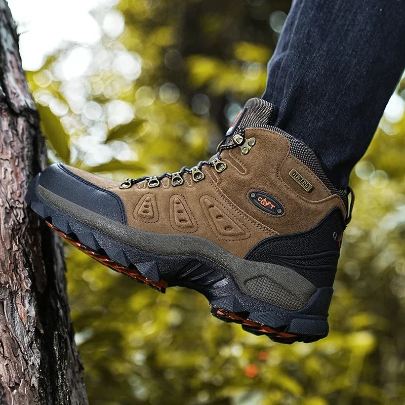 ΠΑΠΟΥΤΣΙΑ PLUS SIZE Unisex High-Top Adventure Sneakers Ανθεκτικά με καλή πρόσφυση, αντιολισθητικά, με κορδόνια, άνετα, ιδανικά για πεζοπορία στην ύπαιθρο, ανδρικά υποδήματα