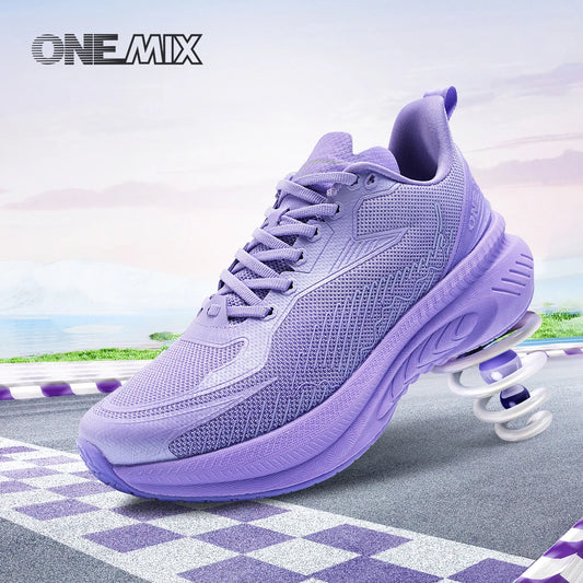 Onemix Nye originale løbesko til mænd med stødabsorbering, bløde, lette, åndbare, skridsikre og polstrede sneakers i mesh