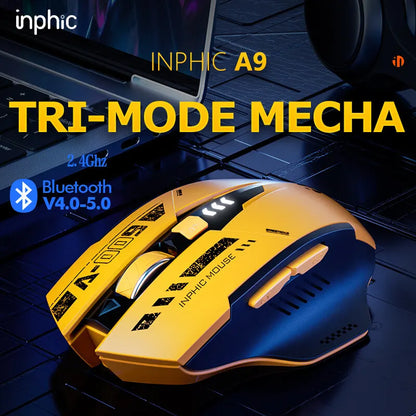 High Quality Inphic A9 200-2400dpi Bluetooth 5.0 Mouse Silent Charging Mechanical Feel Wireless Mouse for Tablet gaming mouse