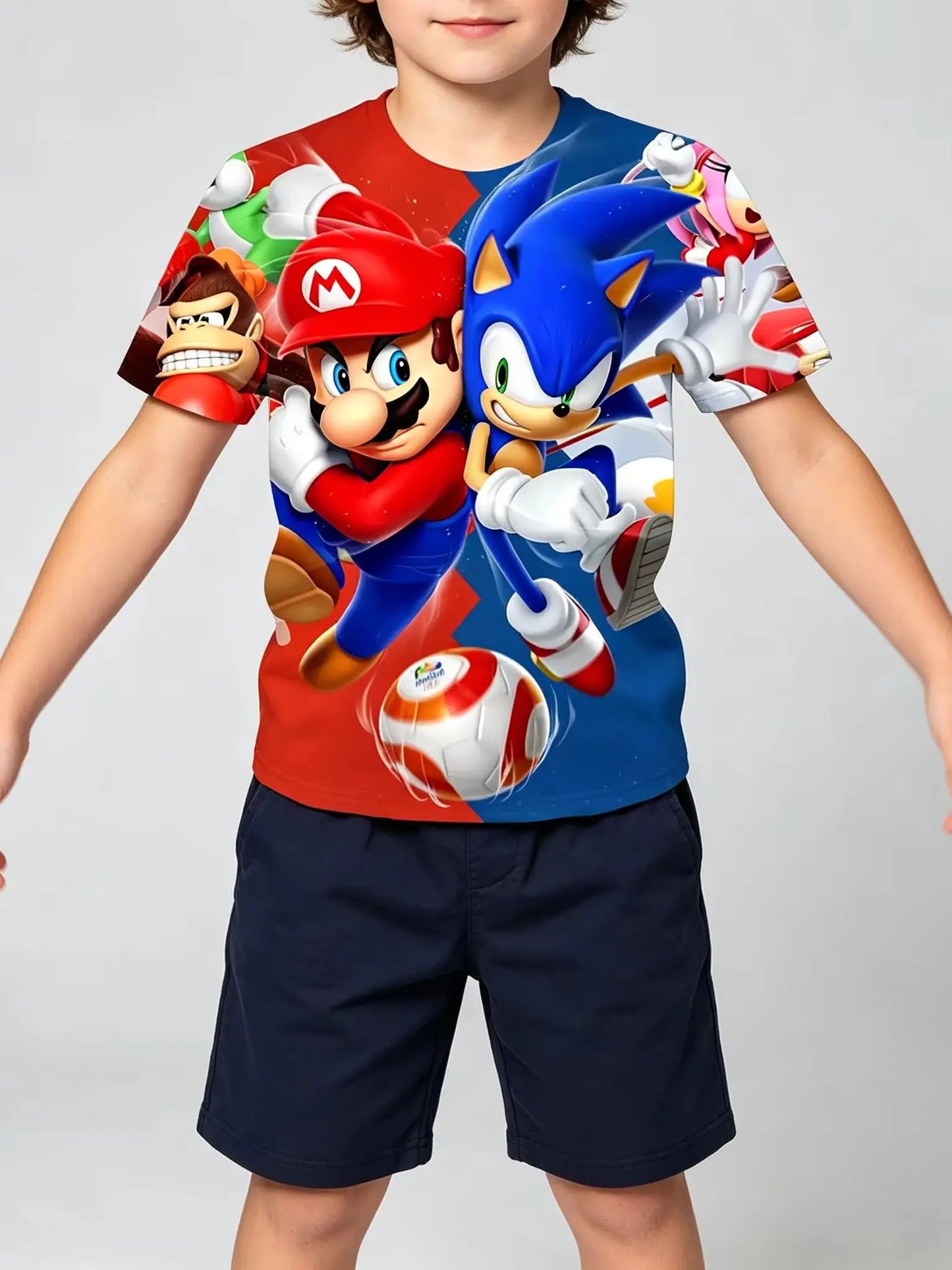 Men T Shirt Women Tee Boys Girls Top Adults Children Parent Child quick dry kid Tshirts Sonic Cartoon Anime Game 3D Print Tops