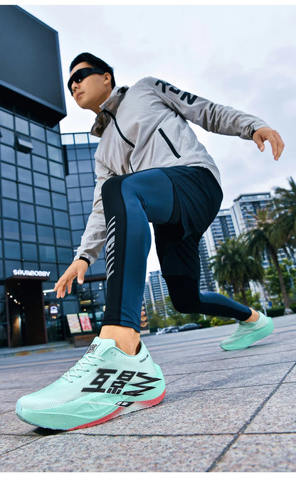 Men Sports Carbon Board Speciality Breathable Lightweight Women's Comfortable Athletic Nonskid Sneakers﻿ Marathon Running Shoe