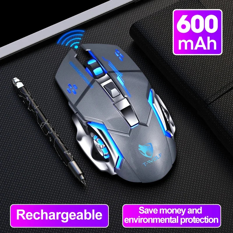 New Wireless Mouse Charging Gaming Mouse Mute Backlit Mouse Mechanical Ergonomic Optical Computer Accessories for PC Laptop