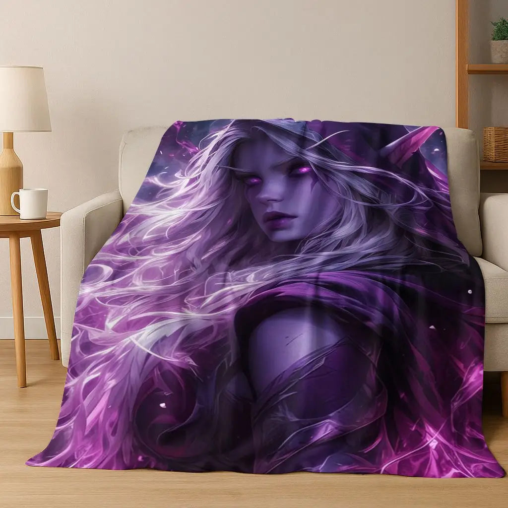 WOW World of Warcraft Arthas Demon Illidan Sylvanas flanelasta odeja, udobna in mehka odeja za dom, spalnico, posteljo, kavč, darilo