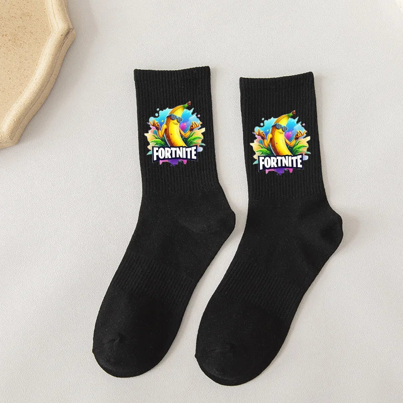 Fortnite Socks Cartoon Game Character Long Sock for Kids tudents in Spring and Autumn Solid Color Cotton Socks Birthday Gifts