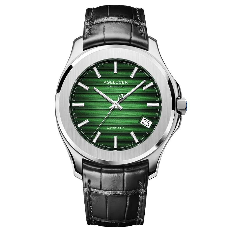 Reloj AGELOCER Original Baikal para hombre, con calendario grande, de estilo formal y de negocios, mecánico automático. Regalo de cumpleaños para hombre.