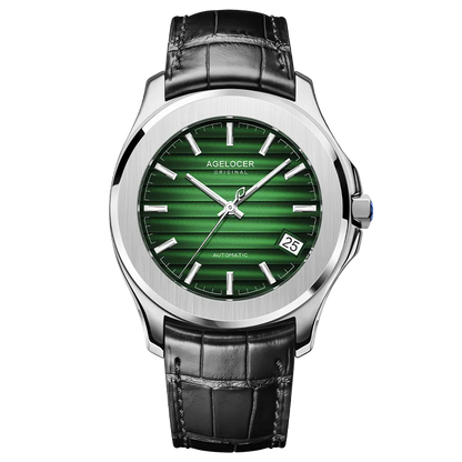 Reloj AGELOCER Original Baikal para hombre, con calendario grande, de estilo formal y de negocios, mecánico automático. Regalo de cumpleaños para hombre.