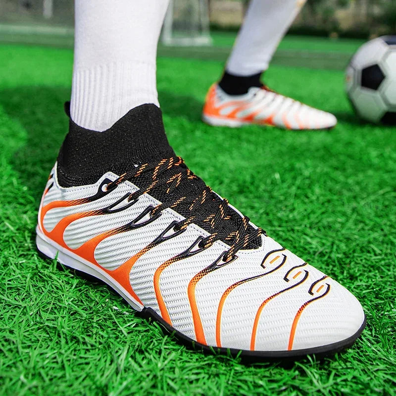Hommes Match bottes de Football Sport entraînement longues pointes FG/TF garçons crampons chaussures de Football en plein air antidérapant intérieur Futsal confortable