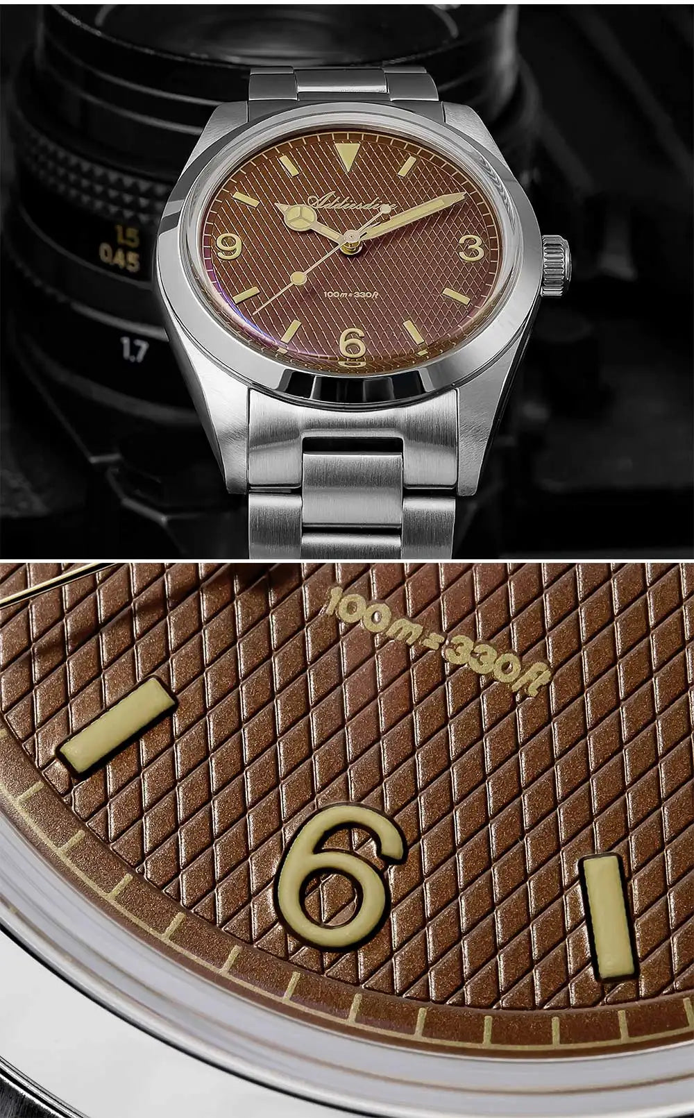 ADDIESDIVE herenhorloge – 316L roestvrijstalen kast, waterdicht tot 10 bar, lichtgevend display, model AD2096 – Luxe quartzhorloge