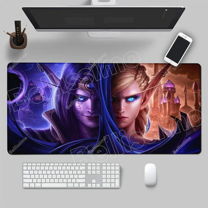 World Of Warcraft 90x40 stor spelmusmatta för spelbord, spelunderlägg för CS:GO, naturgummimatta, Grande Gamer XXL, datormusmatta