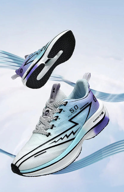 Men Sport Shoes Professional Cushioned Carbon Plate Running Shoes Breathable Lace-up Casual Sneakers Marathon Athletic Footwear