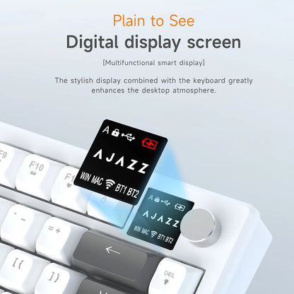 AJAZZ AF82 Office Low-Profile-Tastatur RGB kabelgebundene/kabellose Gaming-Tastatur 75%-Layout 82 Tasten 4000mAh Akku für Win/Mac