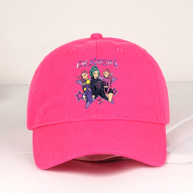 Demon Girl Group Cartoon Print Baseball Cap Men Women Y2K Streetwear  Adjustable Dad Hat Sun Hat