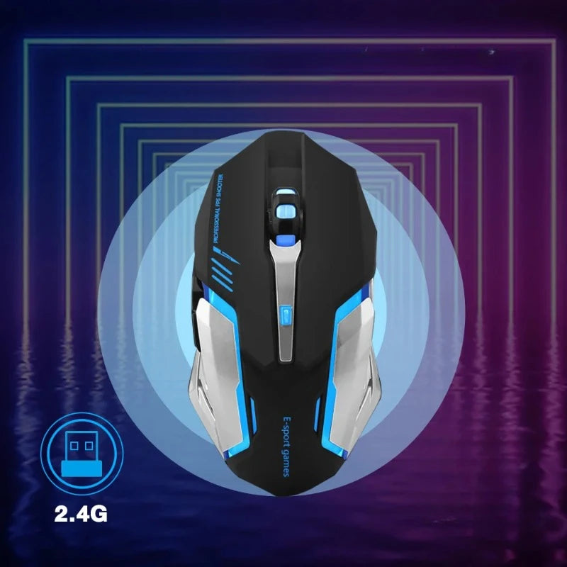 Gaming Mouse Rechargeable 2.4G Wireless Bluetooth Mouse Mute Ergonomic Mouse for Computer Laptop LED Backlit Mice