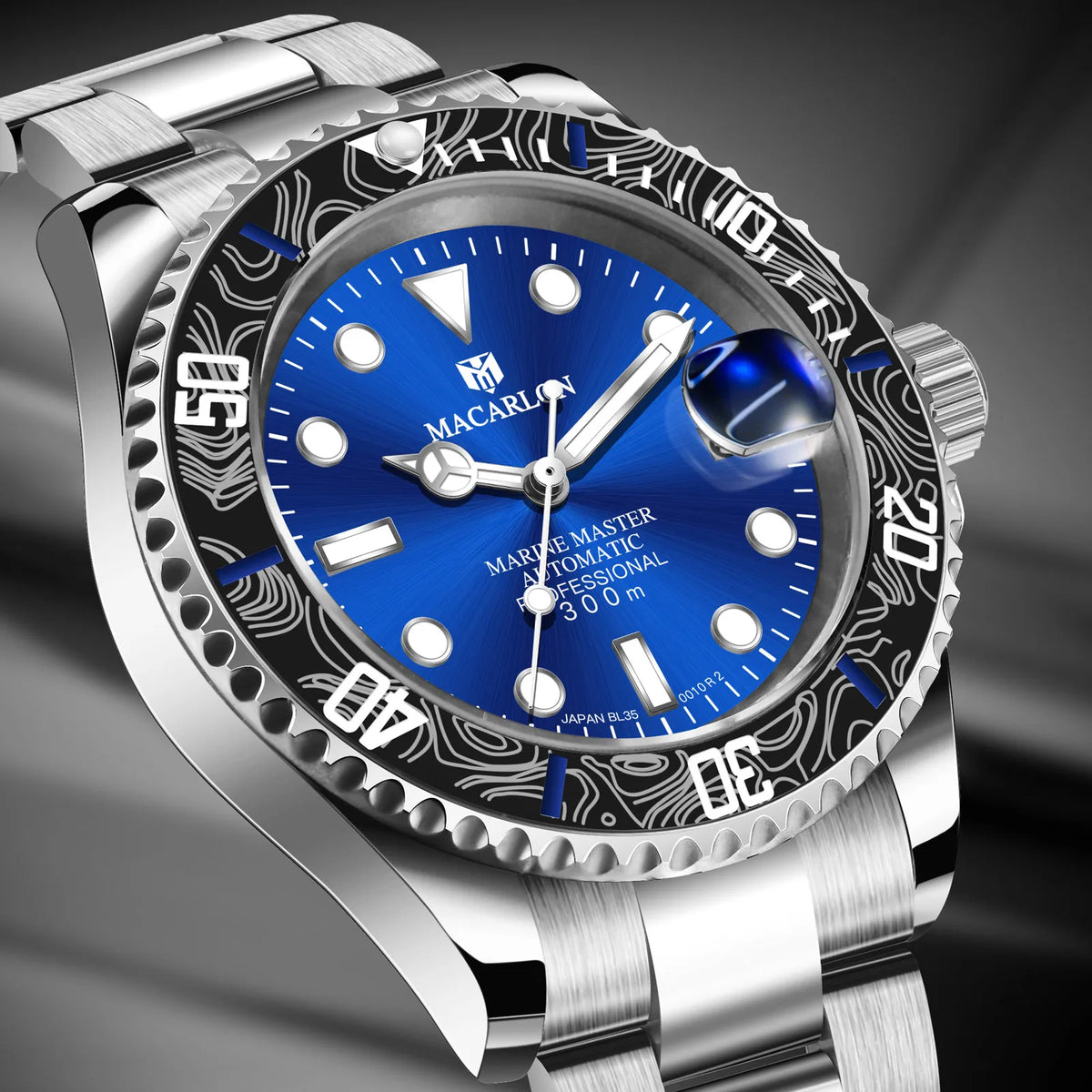 2026 MACARLON Design New Yacht series Mechanical Watch Men Carbon fiber ring mouth sapphire Stainless steel Waterproof Watch TOP