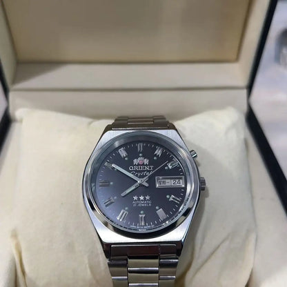 Unisex  Orient Mechanical Watch Steel Strap Folding Clasp Full Function World Time Watch Series 35MM
