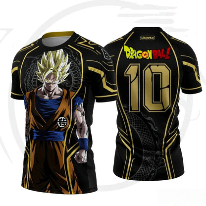 Summer Dragon Ball Retro Fitness T-shirt til mænd, oversized, 3D-trykt, kortærmet, familie, unisex, børnesports-T-shirt