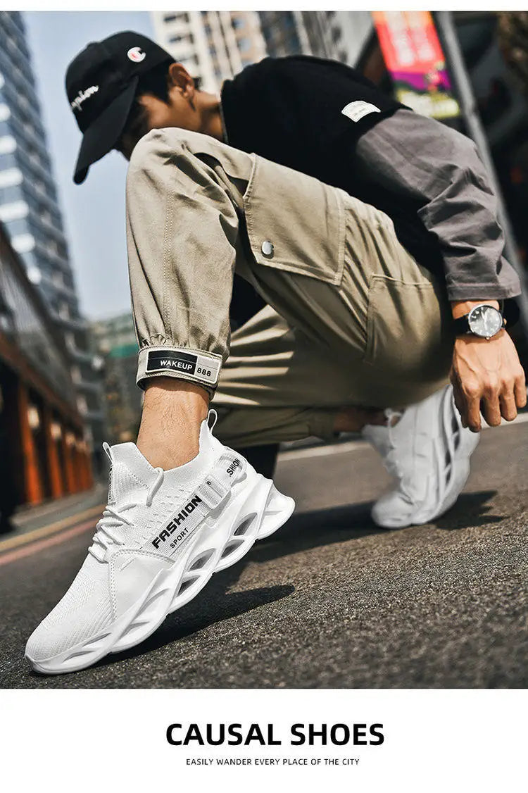 Hot Sale Fashion Purple Casual Sneakers Women Men Blade Running Shoes Big Size 48 Light Breathable Sports Shoes Men Mesh Sneaker