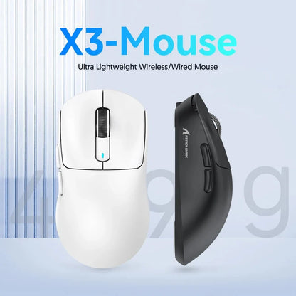 ATTACK SHARK X3 Three-mode Mouse 1K Hz, X3Pro Bluetooth Wireless Mouse 4K Hz Lightweight, PAW3395, 650IPS Mobile Speed