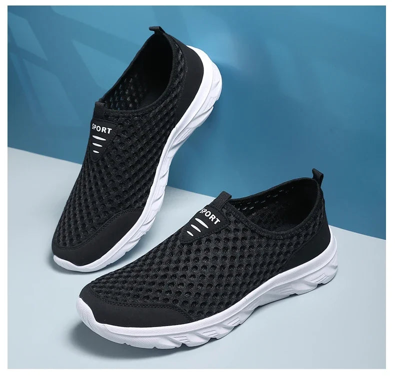 YRZL Lightweight Men's Casual Shoes, Breathable Slip-On Male Casual Sneakers, Anti-Slip Men's Flats, Outdoor Walking Shoes Size 39-46