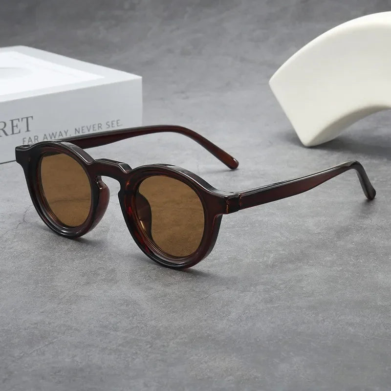 New Retro Round Small Frame Sunglasses Personalized High-end Men's and Women's Glasses Fashion Trend UV Resistant Sunglasses