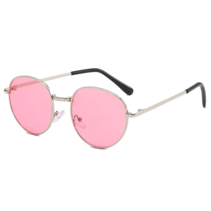 2025 New Straight Metal Sunglasses Boys And Girls, Small Oval Children's Glasses For Babies
