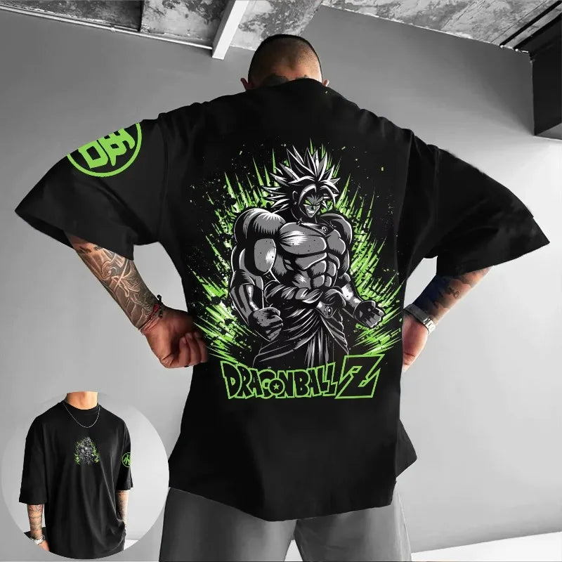 Dragon Ball-animations-T-shirt med New Broli-motiv – sommermodel til mænd og kvinder, løs pasform, casual, børn, forældre-barn, kortærmet top