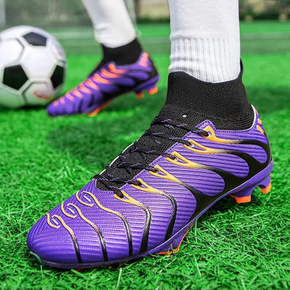 Hommes Match bottes de Football Sport entraînement longues pointes FG/TF garçons crampons chaussures de Football en plein air antidérapant intérieur Futsal confortable