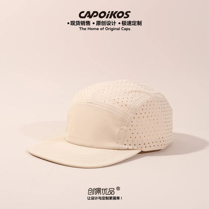 Customized Logo Solid Color Five-panel Quick-drying Baseball Cap Men's and Women's Mesh Breathable Camping Sports Skateboard Cap