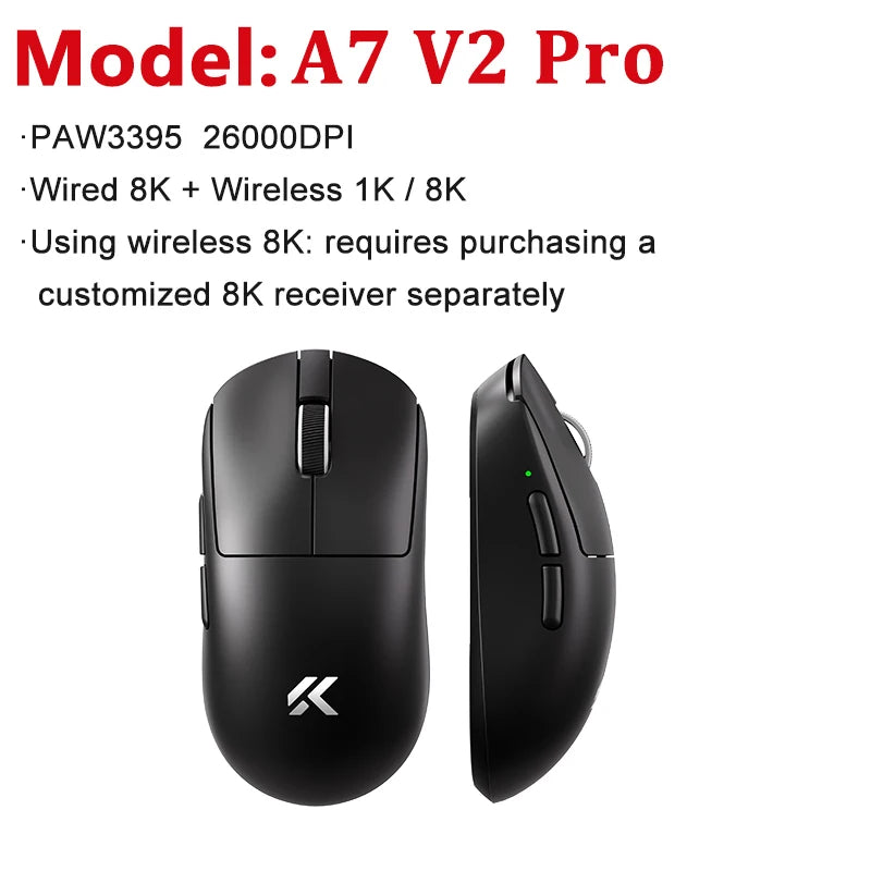 MCHOSE A7 V2 Ultra Pro Wireless Gaming Mouse 42000DPI PAW3950 8K
