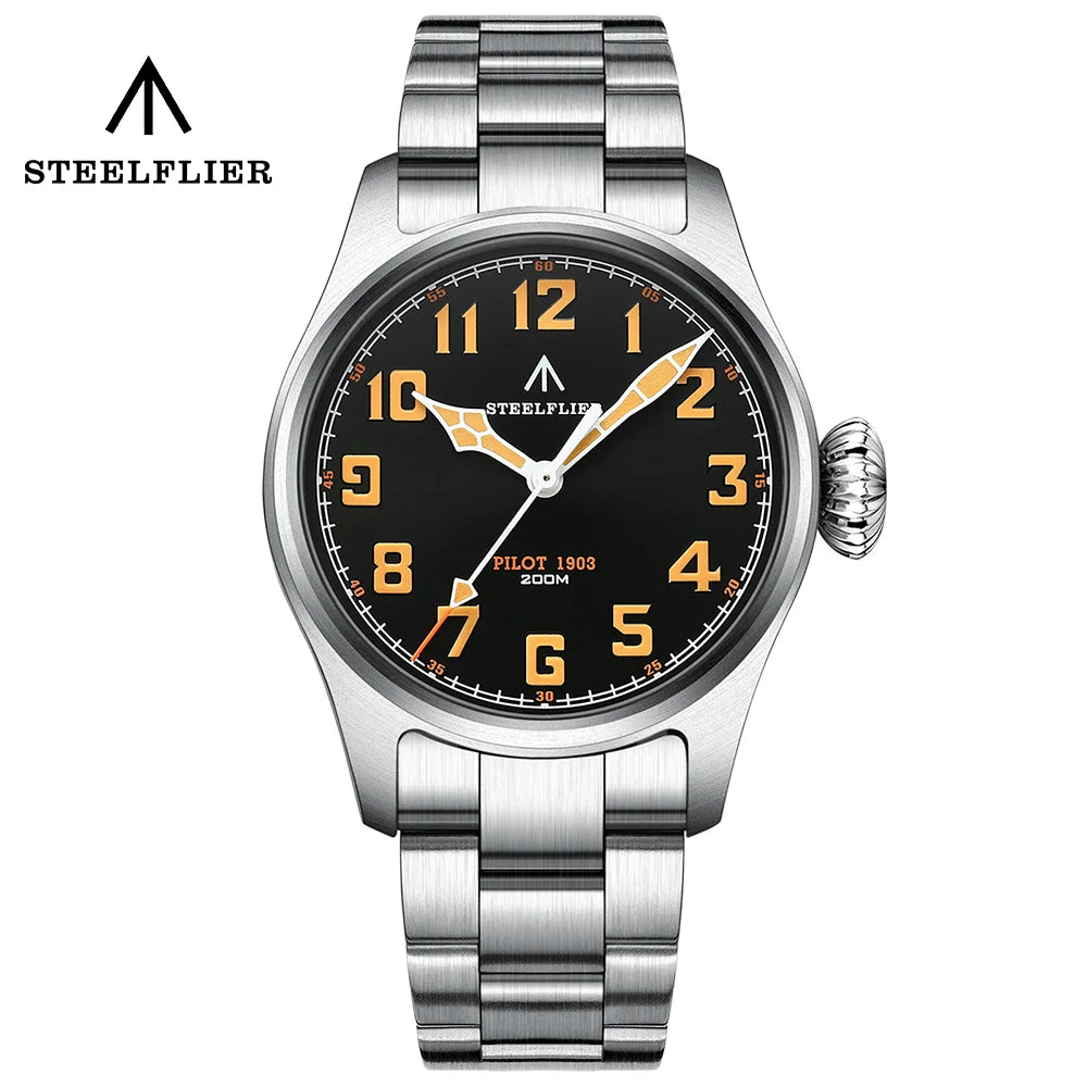 STEELFLIER Officieel SF740V Nieuw quartz-polshorloge Super C3 Lichtgevend 200 m waterdicht VH31 Mute-uurwerk Herenmode Zakelijk horloge